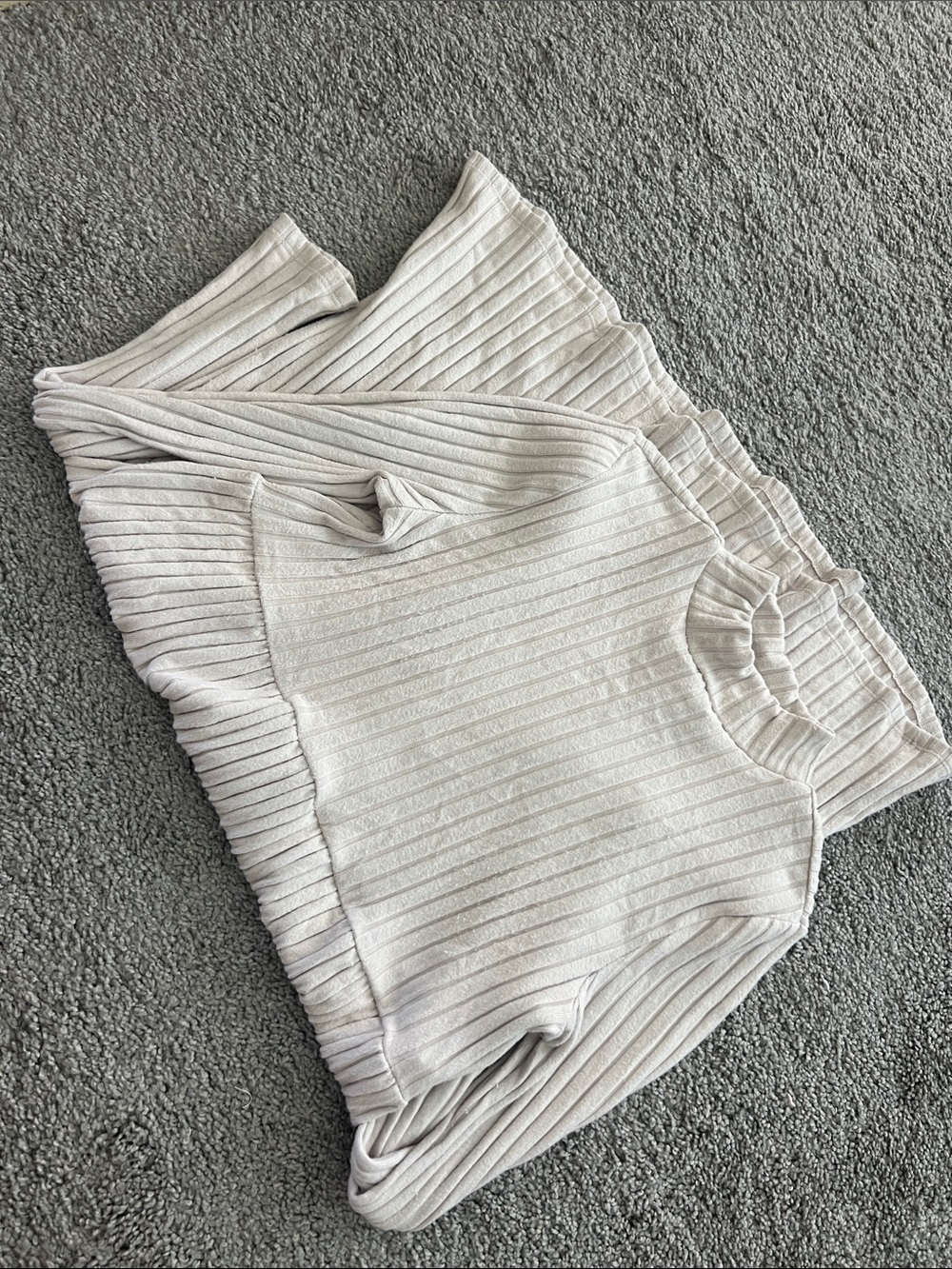 SO Ribbed Knit Sweater Dress in Light Beige, size M